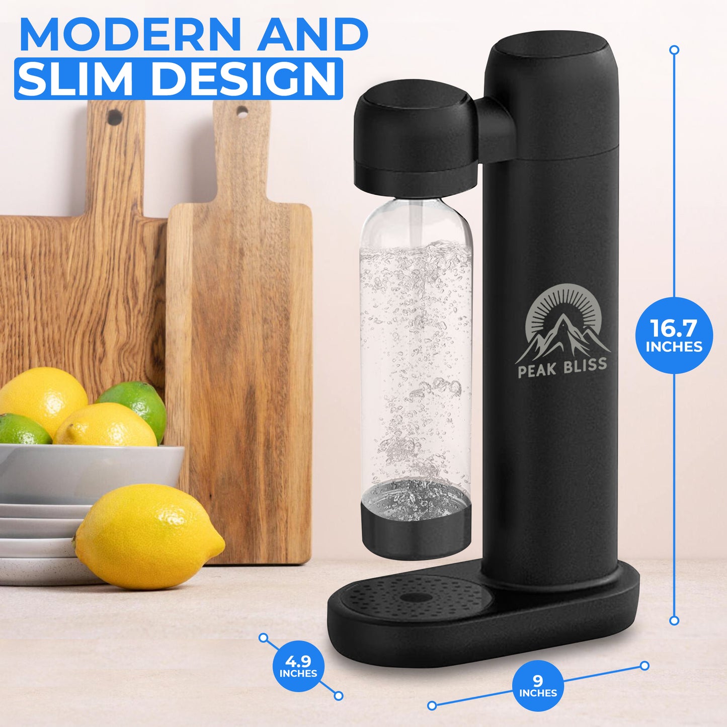 Peak Bliss Original Soda Maker (Matte Black)